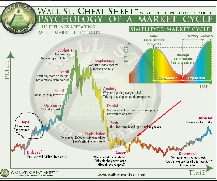 Wall Street Cheat Sheet Psychologie eines Marktzyklus - Bull Market vs. Bear Market