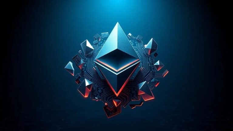 Ethereum-Logo als Symbol für Innovation und Dezentralität in der Blockchain-Technologie