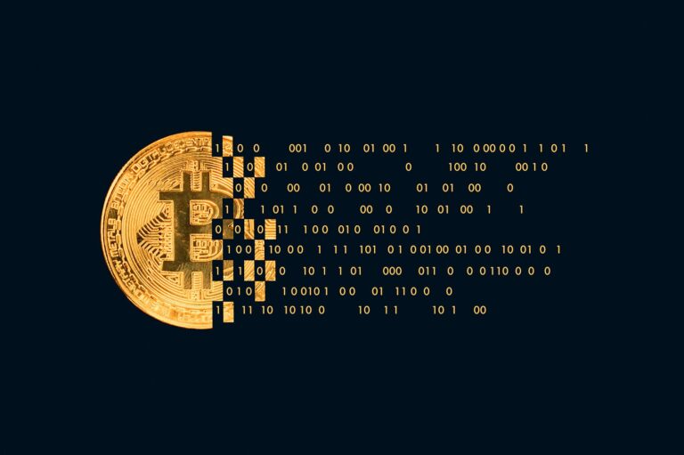 Bitcoin Mempool und unbestätigte Bitcoin-Transaktionen – Symbolische Darstellung der Blockchain-Datenverarbeitung.