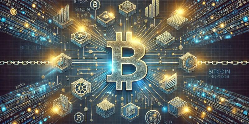 Darstellung des Bitcoin Improvement Proposal (BIP) mit Blockchain und digitalen Vorschlägen