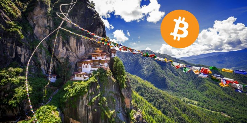 Bhutan strategische Bitcoin-Reserven in atemberaubender Berglandschaft, mit Fokus auf Bitcoin, Ethereum und BNB.