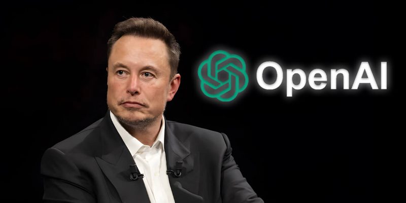 Elon Musk neben dem OpenAI-Logo – sein 97,4-Milliarden-Dollar-Angebot könnte die Zukunft des Unternehmens und der Künstlichen Intelligenz verändern.