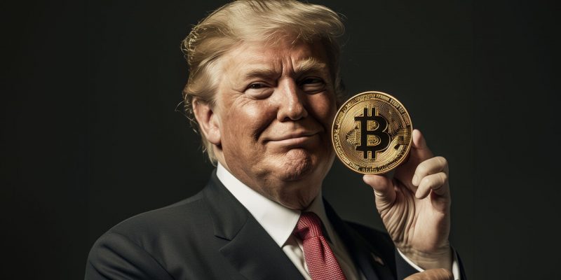 Donald Trump hält eine Bitcoin-Münze – US-Krypto-Reserve könnte globalen Wettlauf auslösen